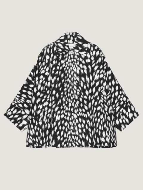 Givenchy COCOON SHORT TRENCH IN COTTON WITH ANIMAL PRINT