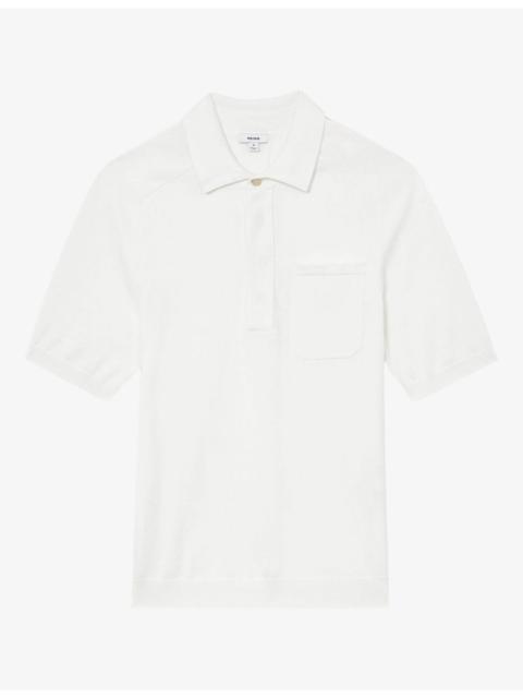 REISS Selkirk Patch-Pocket Cotton-Knit Polo Shirt