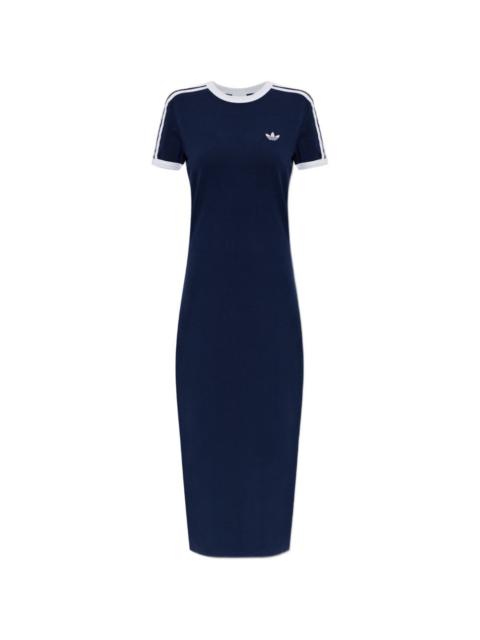 adidas 3-Stripes short-sleeve midi dress