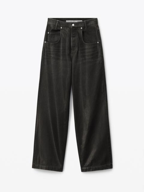 Alexander Wang WIDE LEG JEAN IN COATED DENIM