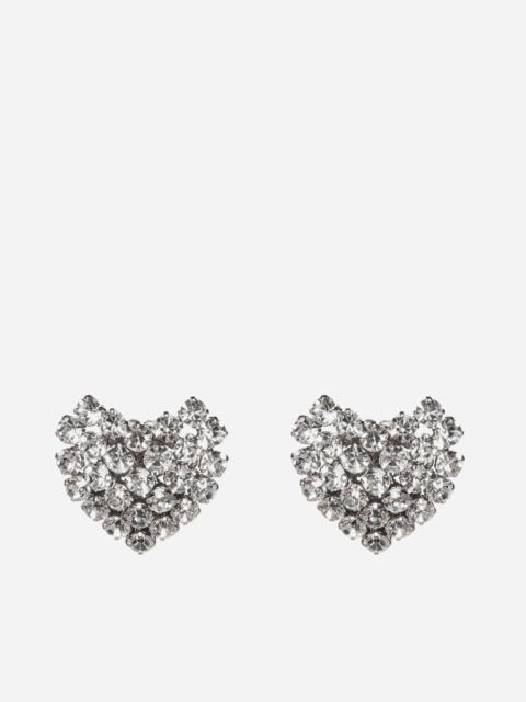 Alessandra Rich Heart crystals earrings