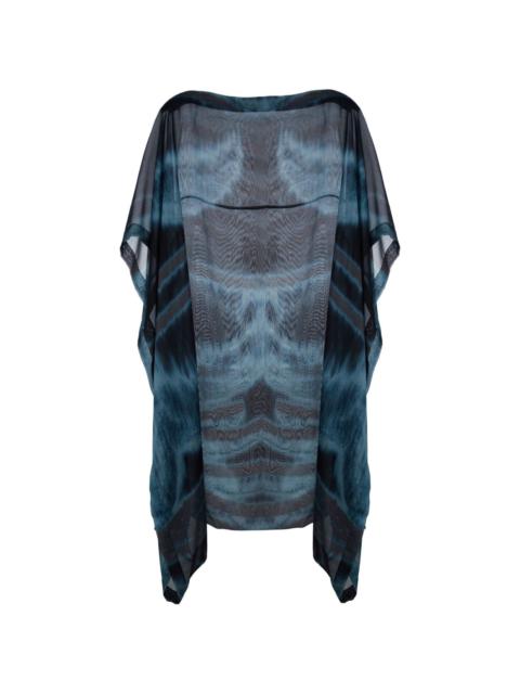 tie-dye print chiffon scarf