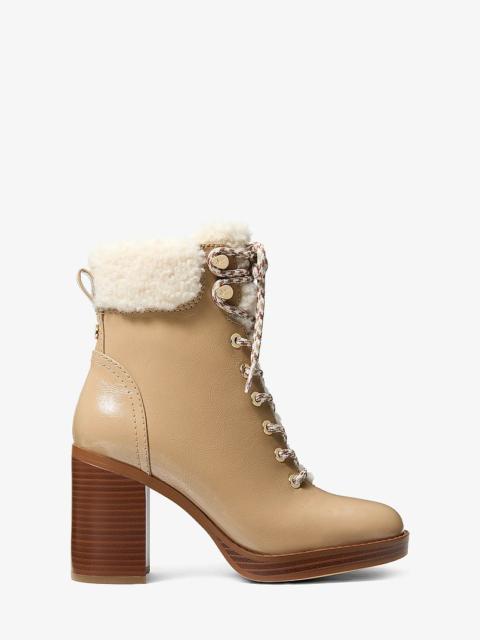 MICHAEL KORS Lacy Faux Shearling Block Heel Boot