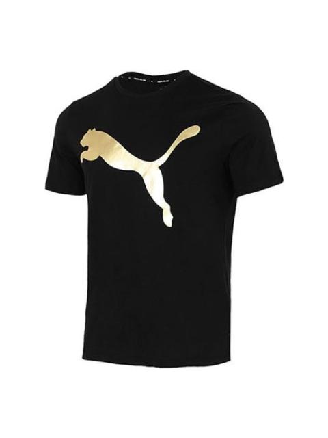 PUMA PUMA Running Training Gym Breathable Casual Sports Round Neck Short Sleeve Black 532787-01