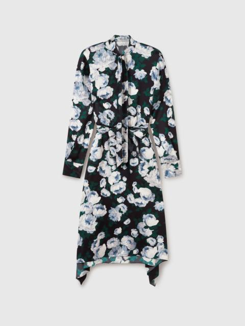 Stella McCartney Floral Long-Sleeve Mesh Midi Dress