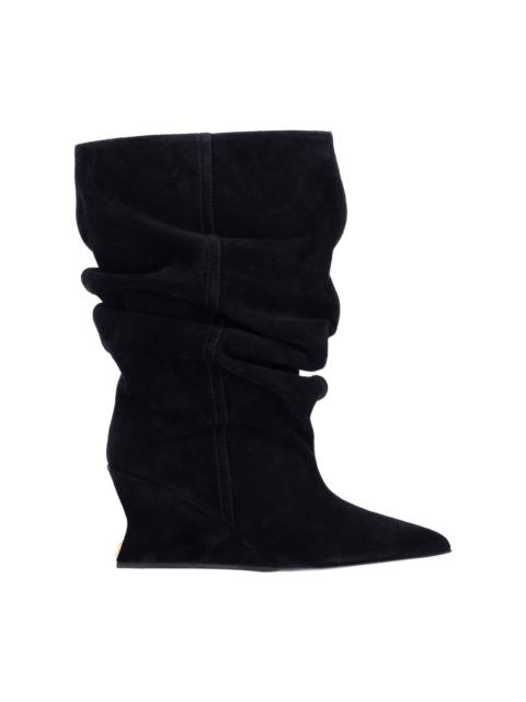 Balmain WEDGE SUEDE ANKLE BOOTS
