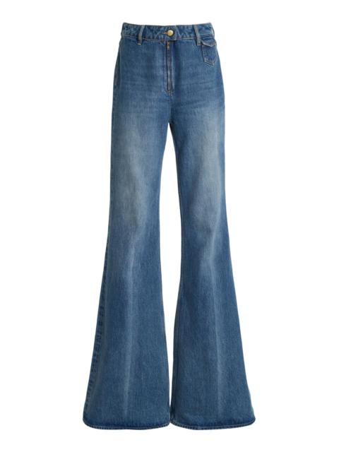 ULLA JOHNSON Zephyr High-Rise Denim Flared Jeans medium wash