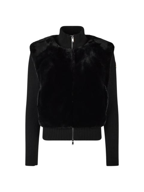 MOOSE KNUCKLES Women's Dua Bunny Faux Fur Zip Sweater - Black