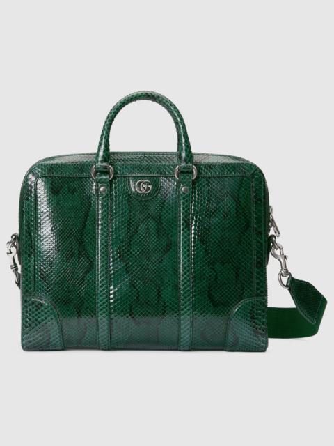 GUCCI Python briefcase with Double G