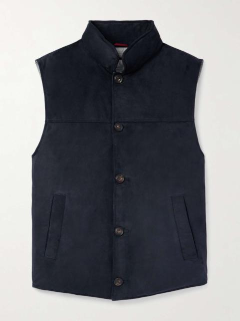 Padded Suede Down Gilet