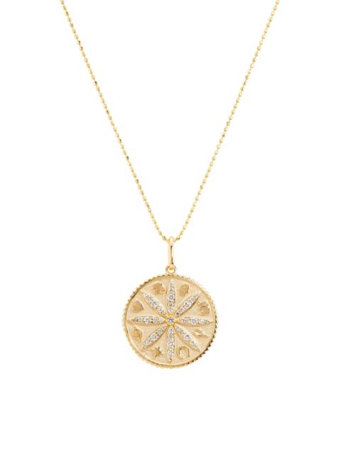 SYDNEY EVAN Women's Under The Sea Small 14K Yellow Gold & 0.298 TCW Diamond Sand Dollar Coin Necklace - Yellow G