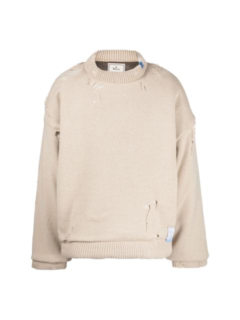 logo-patch wool-blend sweatshirt