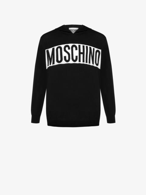 Moschino LOGO BOND WOOL HOODED SWEATER