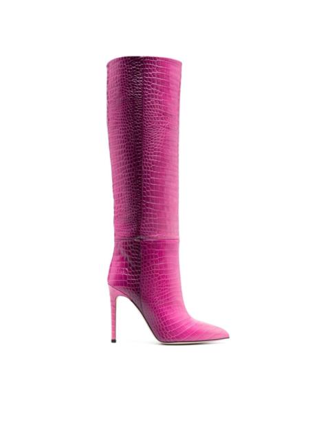 PARIS TEXAS crocodile-effect 105mm leather boots