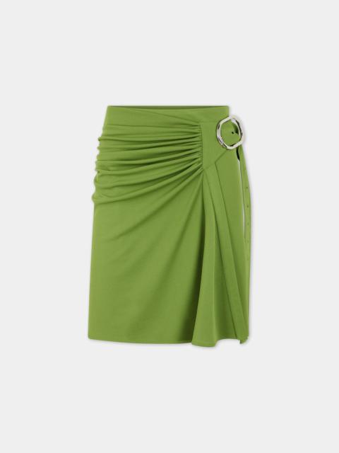 Paco Rabanne GREEN DRAPÉ SKIRT WITH PIERCING DETAIL