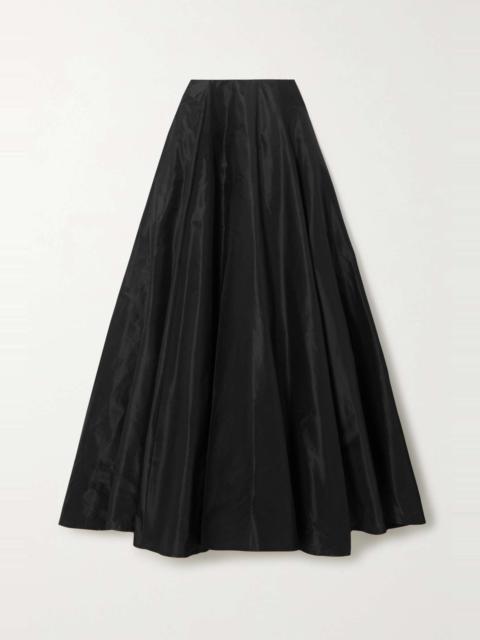 Pleated silk-taffeta maxi skirt-taffeta maxi skirt