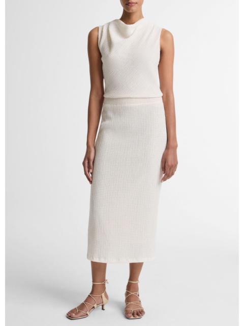 Vince Shadow Grid Midi Skirt