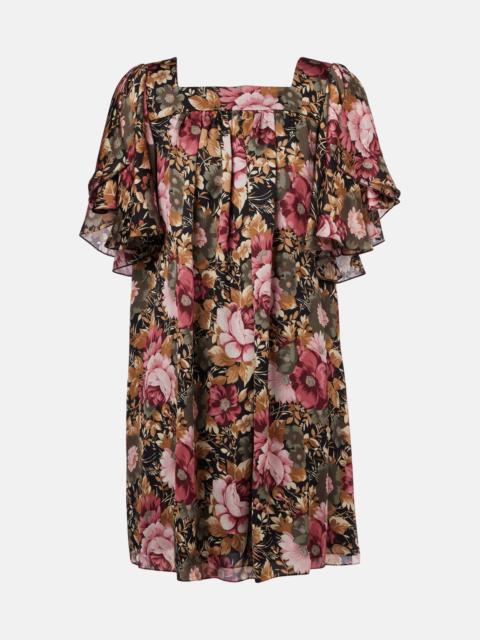 Chloé Floral silk chiffon minidress