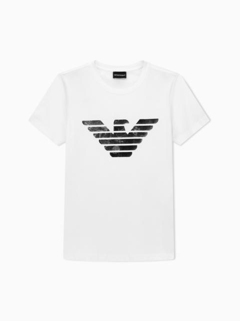 EMPORIO ARMANI T-SHIRT REGULAR FIT IN LIGHTWEIGHT STRETCH COTTON JERSEY