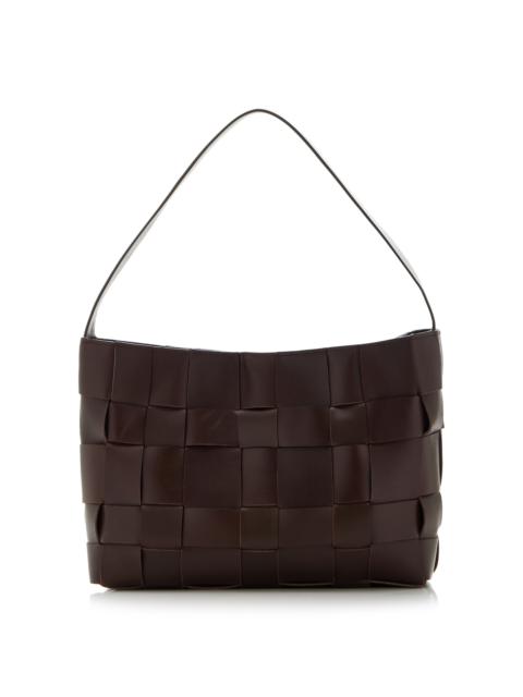 ST. AGNI Woven Leather Shoulder Bag brown