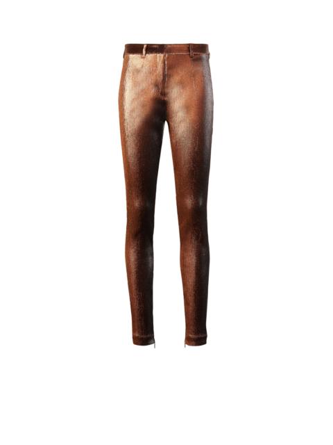 Roberto Cavalli Metallic stretch lurex solid trousers