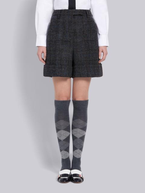 Thom Browne Dark Grey Wool Tattersall Check High Waisted Short