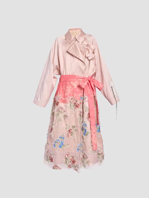Erdem EMBELLISHED TEXTURED SATIN TRENCH COAT