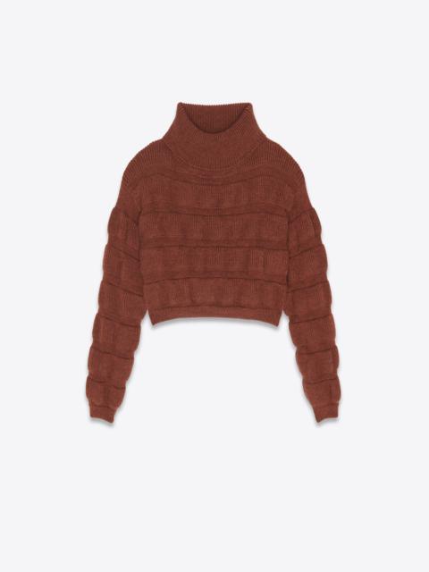 SAINT LAURENT cropped turtleneck sweater in wool