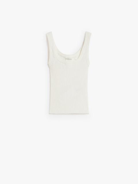 Sportmax PAPILLA Crop stretch viscose vest top