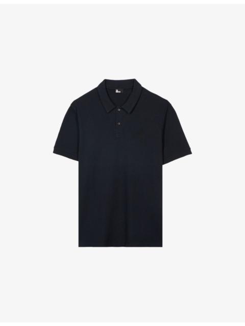 The Kooples Brand-Embroidered Honeycomb Stretch-Cotton Polo Shirt