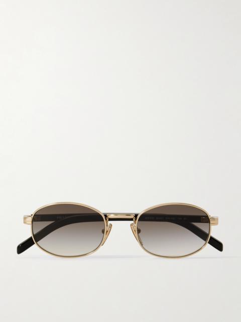 Prada Oval-frame Gold-tone Sunglasses