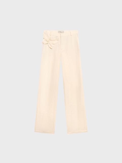 Blumarine WIDE-LEG GABARDINE TROUSERS WITH BUTTERFLY