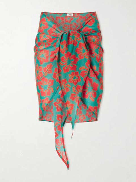 Lido Floral-print Cotton-voile Sarong