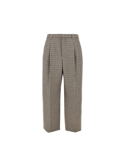 EMPORIO ARMANI CHECK TWEED PLEATED PANTS