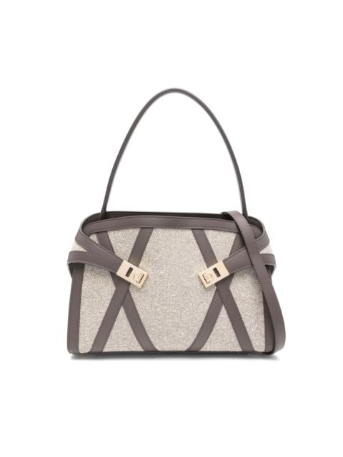 FERRAGAMO Hug leather-trimmed tote bag