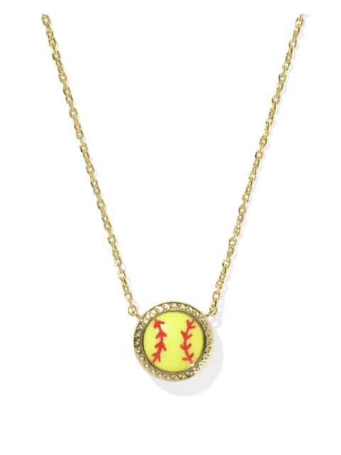 KENDRA SCOTT Softball Gold Short Pendant Necklace