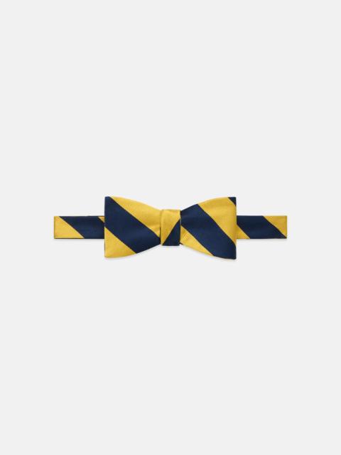 J. PRESS MADE-IN-USA NAVY & YELLOW GUARD STRIPE REPP BOW TIE