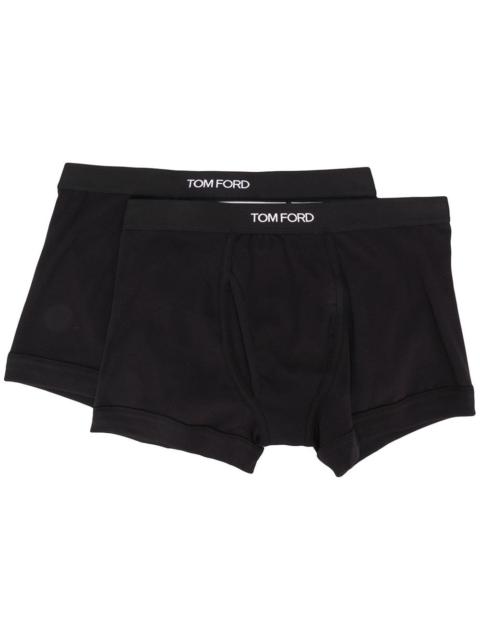 TOM FORD SET OF 2 LOGO-WAISTBAND COTTON BOXER BRIEFS