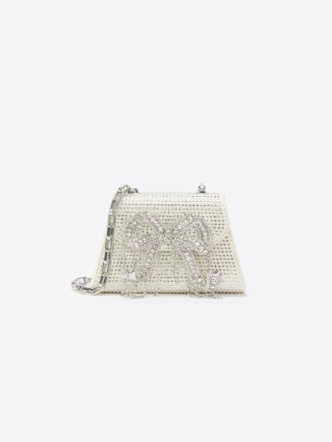 self-portrait Cream Rhinestone Micro Bow Bag