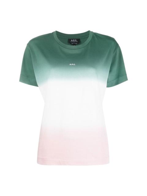 gradient-effect logo-print T-shirt