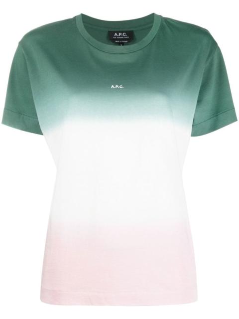 A.P.C. gradient-effect logo-print T-shirt
