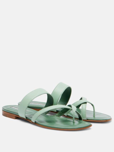 Manolo Blahnik Susaflat leather thong sandals