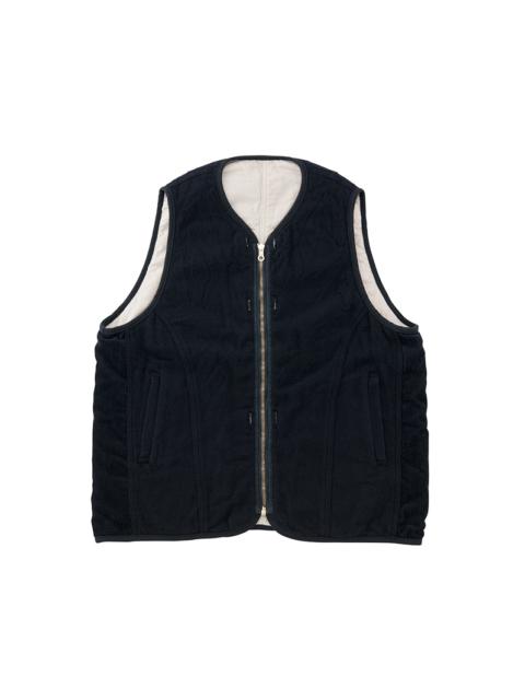 visvim WAWONA DOWN VEST (W/LI NEP TWEED) NAVY