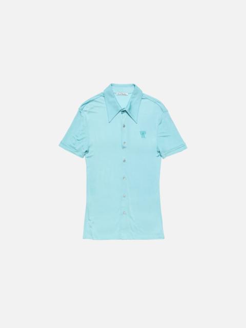 Acne Studios Logo button-up - Aqua blue