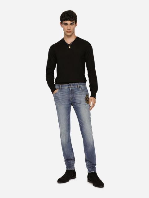 Dolce & Gabbana Skinny stretch jeans with patch