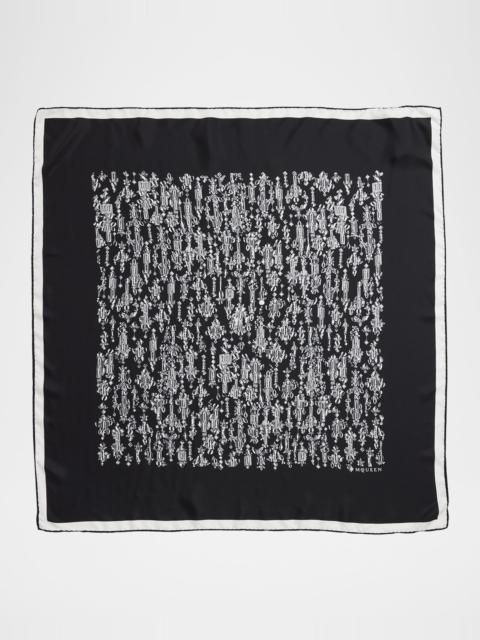 Alexander McQueen Men's Crystal-Print Silk Foulard
