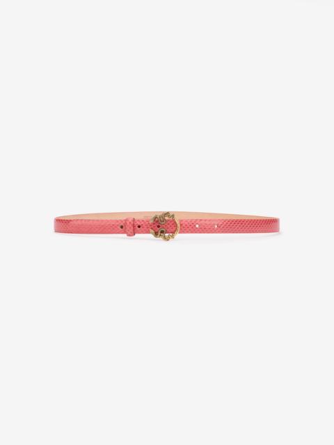 Roberto Cavalli Pink Leather Belt With Snake Buckle