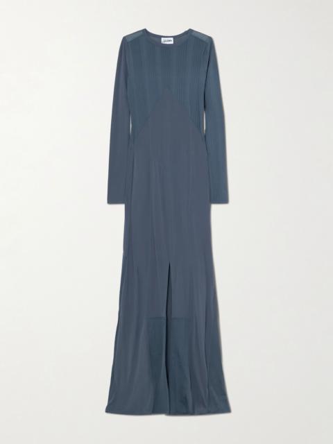 Jean Paul Gaultier Paneled ribbed stretch-jersey maxi dress Petrol