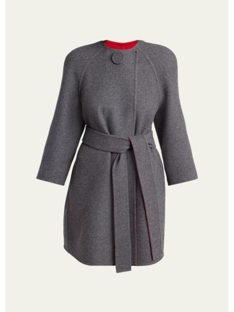 Valentino Belted Wool-Cashmere Wrap Coat