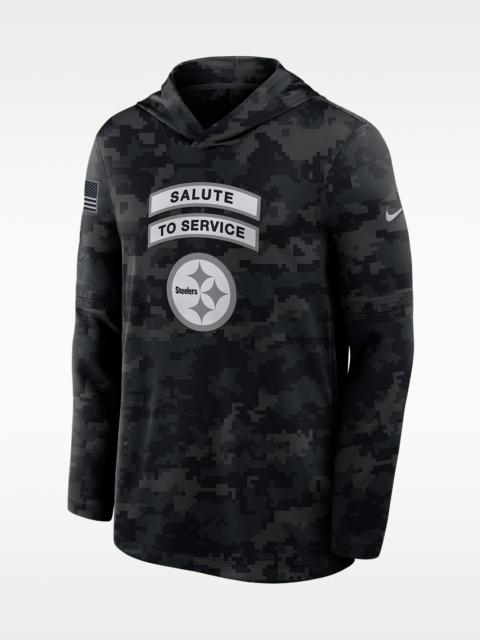 Nike Pittsburgh Steelers Salute to Service Sideline Men's Nike Dri-FIT NFL Long-Sleeve Hooded Top